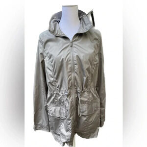 St.Johns’s Bay packable lightweight hooded jacket, taupe small